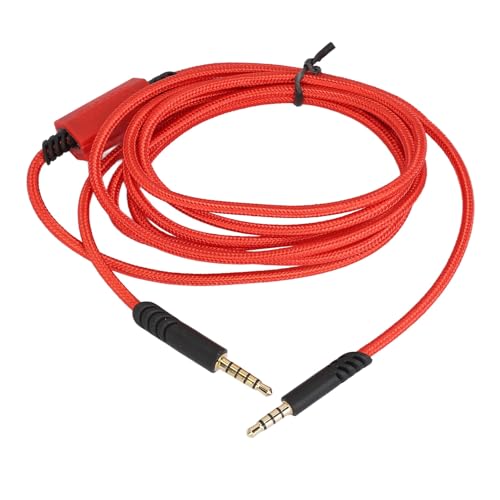Ersatz-Audiokabel, Verlängerungskabel, 3,5 Mm Stecker auf 3,5 Mm Stecker, Aux-Audiokabel fürfürA10, A40, A40 TR Gaming-Kopfhörer (Rot) von Annadue