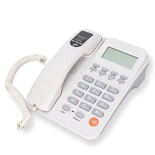 Festnetztelefon, FSK/DTMF Dual System Schnurgebundenes Telefon für Zuhause/Hotel/Büro, Festnetztelefon mit Anrufer ID Anzeige/Klingelfunktion, KX - T2026CID. (Weiß) von Annadue