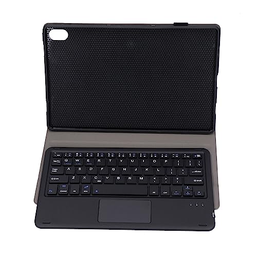 Für Pad Tab P11 J606F Hülle mit Touchpad-Tastatur – Abnehmbare Bluetooth-Tastatur (UK-Layout) und Aufklappbare Reise-Tragetasche aus Leder mit Ständer (Schwarz) von Annadue