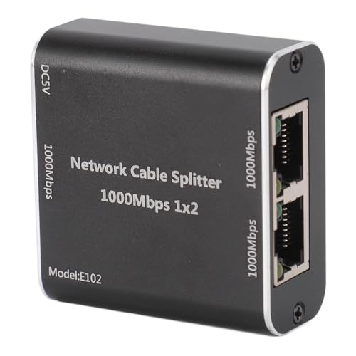Gigabit Ethernet Splitter 1 zu 2, Hochgeschwindigkeits Netzwerk Splitter mit 1000 Mbit/s und USB Stromkabel, RJ45 Internet Splitter Adapter für Netzwerk Ethernet Kabel von Annadue