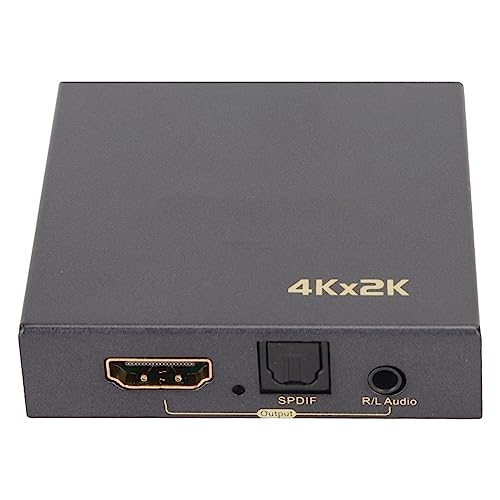 HDMI Audio Extractor, 4K 30Hz HDMI Audio Extractor Konverter für Gaming, Glasfaser 5.1 3,5 Mm Ausgang HDMI Sound Extractor für Verstärker Lautsprecher (EU-Stecker) von Annadue
