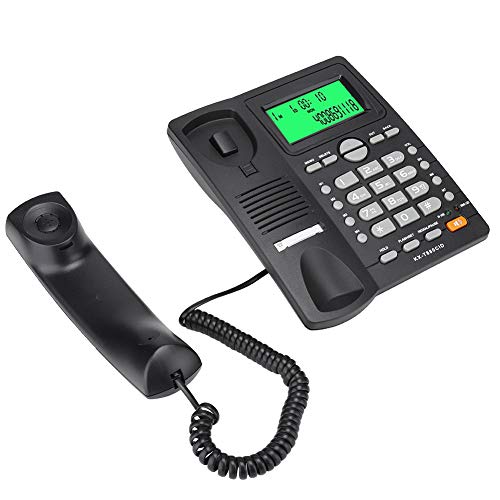 KX T880C Anrufer ID Schnurgebundenestelefon für Home Office, Black Mute Telefon, Kein Akku, mit Visueller Funktion, Anrufer ID, Nummernspeicherfunktion. von Annadue