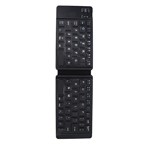 Kabellose Faltbare Tastatur, Bluetooth3.0 Silent USB Wiederaufladbare Tastatur, Kompatibel mit Andriod, IOS, Smartphones, Tablets Usw. (Black) von Annadue