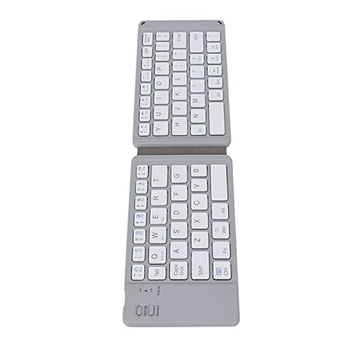 Kabellose Faltbare Tastatur, Bluetooth3.0 Silent USB Wiederaufladbare Tastatur, Kompatibel mit Andriod, IOS, Smartphones, Tablets Usw. (Gray) von Annadue