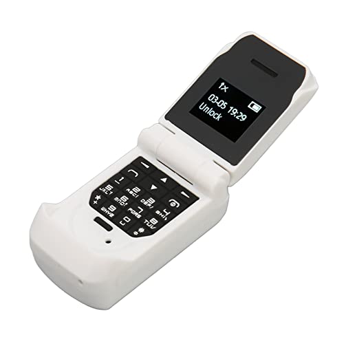 Klapphandy Seniorenhandy, 0,66 Zoll OLED Ultra Small Phone, Bluetooth Handy für Senioren, 64x48 32MB 64MB 300mAh. (Weiss) von Annadue
