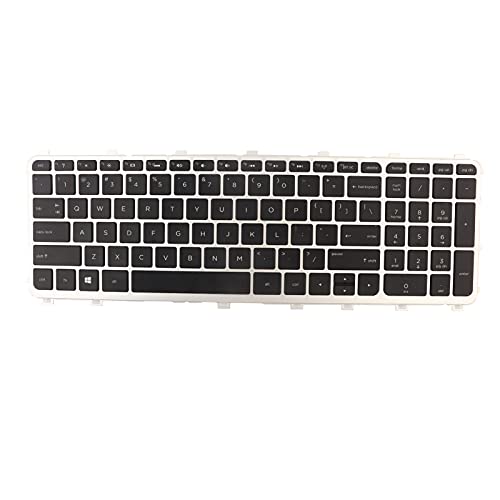 Laptop Ersatztastatur Passend für HP Envy TouchSmart 15-J 17-J-Laptops, Tragbare Tastatur mit Silbernem Rahmen von Annadue