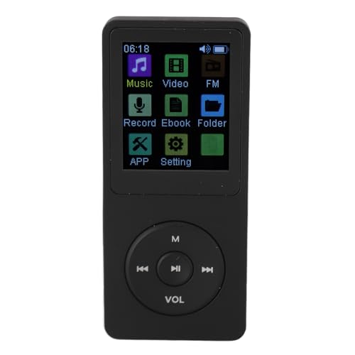 MP3 Player, Tragbarer MP3 Musikplayer mit 1,82 Zoll TFT Bildschirm, Multifunktionaler Digitaler Musikplayer mit Bluetooth für Studenten, Teenager, Jungen und Mädchen (Black) von Annadue