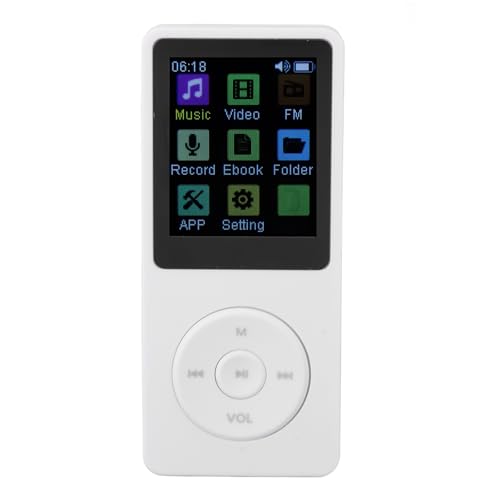 MP3 Player, Tragbarer MP3 Musikplayer mit 1,82 Zoll TFT Bildschirm, Multifunktionaler Digitaler Musikplayer mit Bluetooth für Studenten, Teenager, Jungen und Mädchen (White) von Annadue