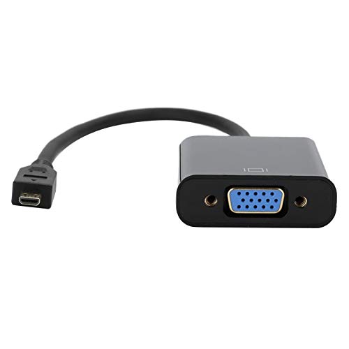 Micro HDMI zu VGA Adapter, Active Micro HDMI zu VGA Videokonverter, Micro HDMI zu VGA Kabel, Unterstützung 1080P / HDCP Kompatibel mit Laptop, Projektor, HDTV, Raspberry Pi 4B (Micro HDMI zu VGA) von Annadue