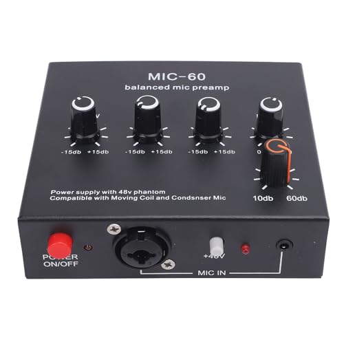 Mikrofonvorverstärker Mikrofon Verstärkungs Booster mit 3 Eingang maximal 60 DB Verstärkung 48 V Phantom Leistung Ultra Concan Verstärkung für Dynamisches und Kondensatormikrofon Mikrofonvorverstärker Mikrofon Verstärkungs Booster mit 3 Eingang maximal 60 DB Verstärkung 48 V Phantom Leistung Ultra Concan Verstärkung für Dynamisches und Kondensatormikrofon von Annadue