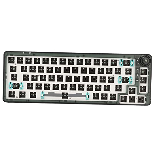 Modulare Mechanische Tastatur, 67 Tasten Hot Swap RGB 3 Pin 5 Pin Schalter, Programmierbare Bluetooth 5.0/USB C Kabel/2.4G Wireless Anpassbare Mechanische Tastatur(Transparentes Grün) von Annadue