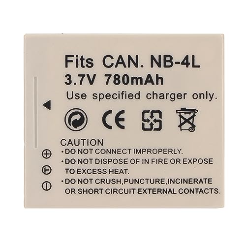 NB-4L Kamera Akku, 780 MAh 3,7V Ersatz Kamera Lithium Ionen Akku für IXUS 115 117 120 130 220 225 230 255 50 60 70 80 65 75ixy100 115 110HS von Annadue