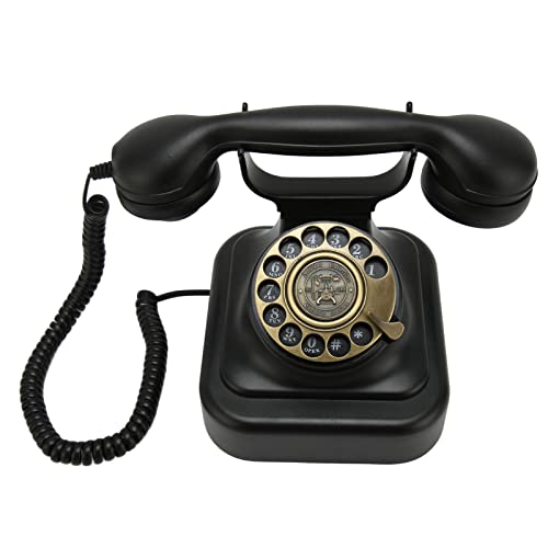 Nostalgisches Vintage-Drucktasten-Festnetztelefon, Authentischer Klingelton, Altmodisches Retro-Telefon mit Wählscheibe für Zuhause, Büro, Hotels, Dekoration von Annadue