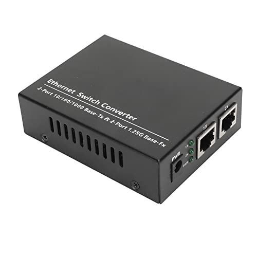 Optischer Ethernet Transceiver, SFP zu RJ45 Glasfaser Medienkonverter mit LED Anzeige, 2 Ports 10/100/1000 Base-Tx und 2 Ports 1,25 G Base-Fx, Metall Ethernet Transceiver Optischer Ethernet Transceiver, SFP zu RJ45 Glasfaser Medienkonverter mit LED Anzeige, 2 Ports 10/100/1000 Base-Tx und 2 Ports 1,25 G Base-Fx, Metall Ethernet Transceiver von Annadue