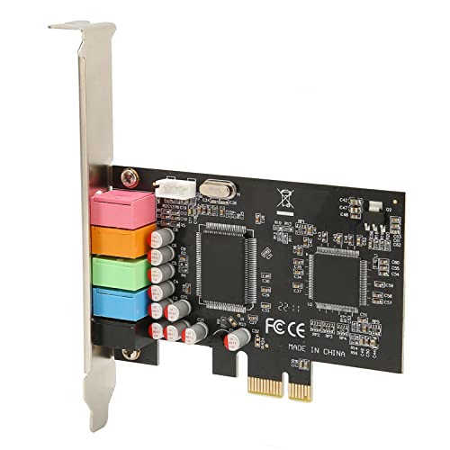 PCIe 5.1 Soundkarte, 6 Kanal Stereo Sound, Interne Soundkarte, CMI8738 Chip, 24 Bit 48 kHz PCI e Audiokarte, PCI Express Adapter für Heimkino, 3D Spiele, Karaoke Usw von Annadue