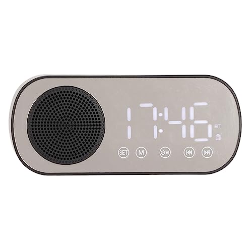 Radiowecker, Tragbarer Kabelloser BT-Player, Integriertes Digital Abgestimmtes UKW-Radio, Dual-Weckerfunktion, LED-Bildschirm, Zum Lesen, Kochen, Reiten, Sport oder Reisen von Annadue