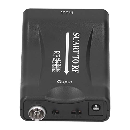 Scart-zu-HF-Adapter, Tragbarer -Video-Konverter-Adapter, HF-Frequenz 61,25 MHz / 67,25 MHz, für DVD/TV-Box/Netzwerkbox/Spielekonsole usw. - Schwarz von Annadue