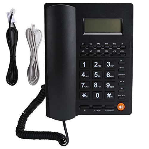 Schnurgebundenes Telefon, Kabelgebundenes Haustelefon, Telefon mit Großen Tasten für ältere Menschen, Anrufer ID-Anzeige/HD Anrufqualität (Rauschunterdrückung), Plug-and-Play. Schwarz von Annadue