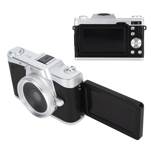 Spiegellose 4K Kamera, Spiegelloses Vlog Kamera Kit mit Wechselobjektiv, 180°-Klappbildschirm, 20 fachem Zoom, Weitwinkelobjektiv, 1200 mAh Akku, 4K Digitalkamera für die (Black) von Annadue