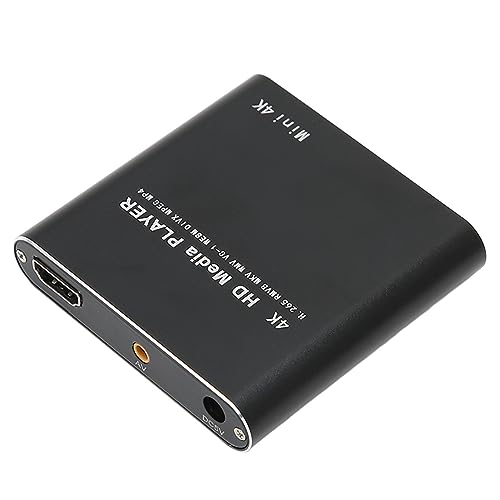 Streaming Media Player, 4K HD Videoplayer mit Multiformat Wiedergabe, Mehreren Untertiteln und Tonspuren, Integrierter 4G Speicher, für PPT PDF AV USB Speicherkarten. (EU-Stecker) von Annadue