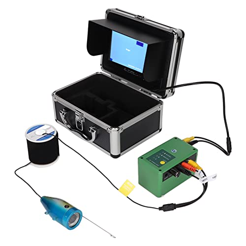 Tragbare Angelkamera Video Fischfinder Unterwasser 7 Zoll DVR 30M HD 1000TVL mit 15 Weißen LEDs 15 Infrarotlampen Zum Angeln 100-240V (EU-Stecker) von Annadue
