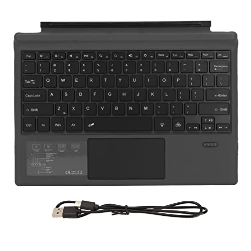 Tragbare Schwarze Kabellose BT Tastatur mit Touchpad, 7 Farben Hintergrundbeleuchtung, Geeignet für Pro Tablets, Magnetische Verbindung, C Aufladung von Annadue