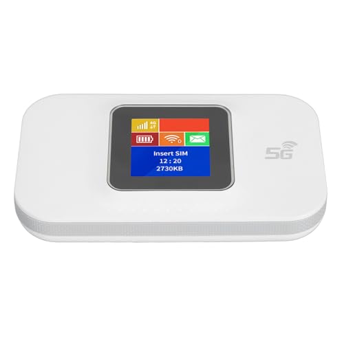 Tragbarer 4G WLAN Router, Mobiler WLAN Hotspot mit 1,44 Zoll Farbbildschirm und Micro SIM Kartensteckplatz für Telefon, Tablet, Laptop. (White) von Annadue
