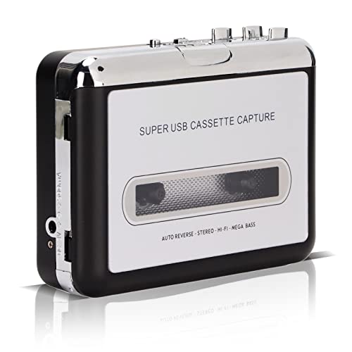 Tragbarer Kassettenspieler, Kassetten-zu-MP3-Konverter, Stereo-3,5-mm-USB-Kassetten-Audio-Musikplayer mit Kopfhörer für Laptop-PC Tragbarer Kassettenspieler, Kassetten-zu-MP3-Konverter, Stereo-3,5-mm-USB-Kassetten-Audio-Musikplayer mit Kopfhörer für Laptop-PC von Annadue