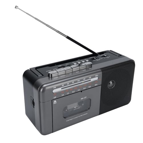 Tragbarer Kassettenspieler Bluetooth Boombox, AM FM SW Radio Cassette Tape Player Recorder -Lautsprecher, Support USB & TF -Karte, für Home Travel Outdoor (EU-Stecker) von Annadue