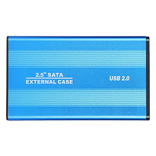 Tragbares 2,5 Externes Festplattengehäuse, USB2.0 Portable HDD/SSD Festplattenbox für Laptops/OS X Externe Datenspeicherung, Plug and Play (Blau) von Annadue