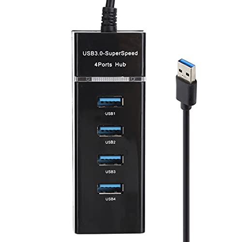 USB 3.0 HUB für PC Laptop, 1 Bis 4 Stecker auf Buchse USB Extender Adapter Kabel Splitter, Praktisch und Praktisch. Schwarz von Annadue