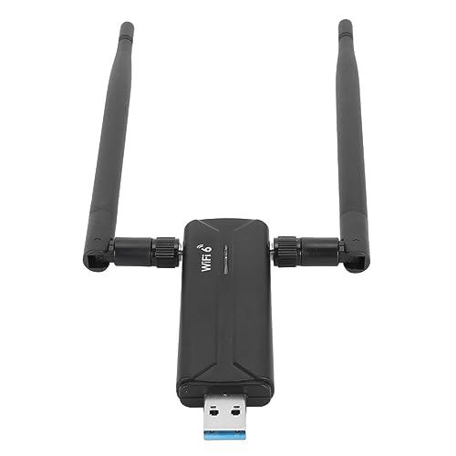 USB 3.0 WiFi6E AX5400M WiFi Adapter, 802.11AX Tri-Band 6G/5G/2,4G USB WiFi Dongle Wireless Netzwerkadapter mit Dual 6DBI Antenne für Desktop PC Laptop von Annadue