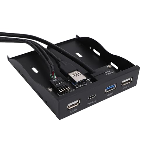 USB 3.2 GEN1 Typ C USB 2.0 HUB 4 Ports Frontplatte Zum Motherboard 19-Pin-Anschlusskabel für 3,5-Zoll-Diskettenschacht von Annadue