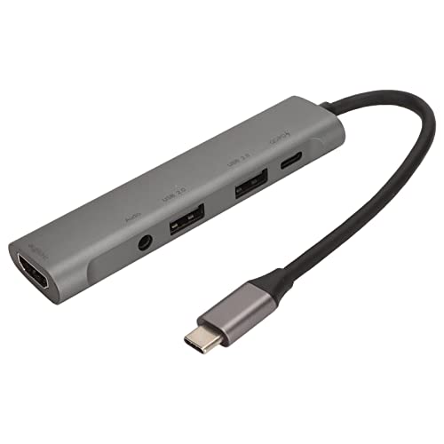 USB C Hub, 5 in 1 Multiport Adapter, USB C Dockingstation für Laptop, HDMI Multiport Adapter, USB C Hub mit PD Ladeanschluss, USB3.0, USB2.0 Kopfhöreranschluss, HDMI Anschluss von Annadue