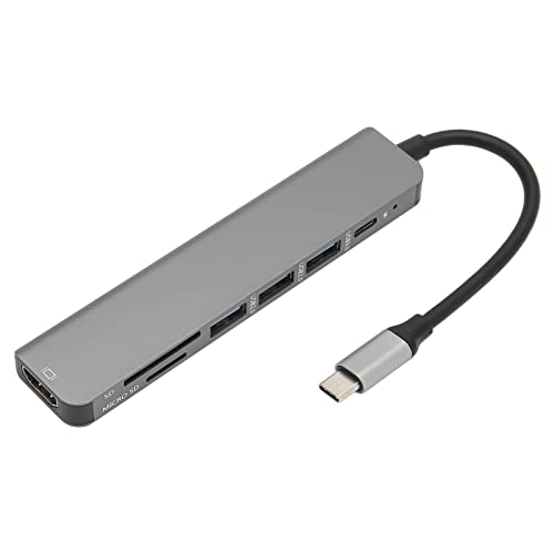 USB C Hub, 7 in 1 USB C zu Multiport Adapter 4K 30HZ, USB C Multiport Adapter mit PD Ladeanschluss, USB 3.0 Anschluss, USB 2.0 Anschlüsse, Anschluss, SD/TF Kartenleser von Annadue