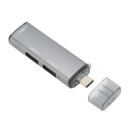USB C Hub 3 in 1 mit 3 USB Anschlüssen, Schnelle Übertragung, Aluminiumlegierung, Schlankes Design, Weitgehend Kompatibel für Laptop Tastatur, Maus (Grau) von Annadue