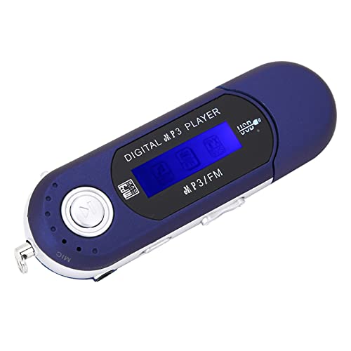 USB-MP3-Player, Tragbarer Digitaler MP3-Musikplayer, USB-Flash-Laufwerk mit UKW-Radio, mit LCD-Bildschirm, Kopfhörer Im Lieferumfang Enthalten (Blau) von Annadue