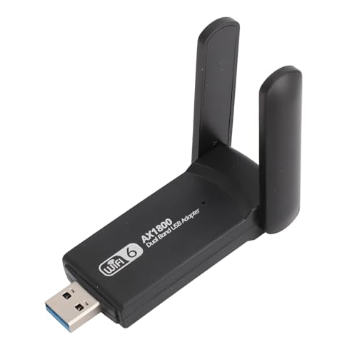 USB WiFi 6 Adapter, 1800 Mbit/s WiFi6 2,4G/5G Dual Band USB Wireless Netzwerkadapter für Windows 10 11, Plug and Play. von Annadue