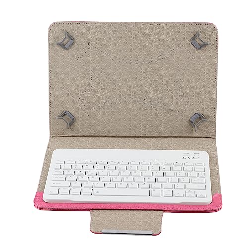 Annadue Universelle 10-Zoll-Tablet-Tastatur + PU-Ledertasche mit Ständer- für, für IOS, für -Tablet-Handy mit Großem Bildschirm (pink) (10-Zoll-Tastatur + Ledertasche rosarot) von Annadue