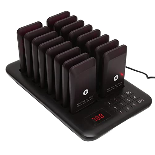Wireless Calling System, Restaurant Buzzer Pager System mit 3 Vibrationsmodi, 16 Pager 800 Meter 20H 250mAh Kontaktloses Warten in der Warteschlange mit Großer Reichweite, für Pizzerien, Kirchen(EU) Wireless Calling System, Restaurant Buzzer Pager System mit 3 Vibrationsmodi, 16 Pager 800 Meter 20H 250mAh Kontaktloses Warten in der Warteschlange mit Großer Reichweite, für Pizzerien, Kirchen(EU) von Annadue