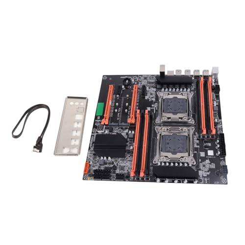 X99 für Intel, Dual Socket Desktop Motherboard, 2011-3 Pin, DDR4 3000/2666/2400/2133MHz, PCI-E, SATA3.0, RJ45, NVME M.2, I/O PS/2, E5CPU, Studio Computerspiel Simulator für Virtuelle Maschinen von Annadue