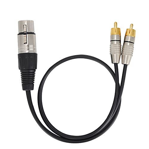 XLR-Buchse auf 2 X Cinch-Stecker-Adapter Y-Splitter-Patchkabel, 1 XLR 3-Pin auf Dual-Cinch-Stereo-Audiokabel für Mischpult, Mikrofon, Recorder Usw.(300CM) von Annadue