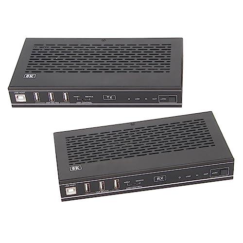 für HDBaseT HDMI Extender, HDP-EHC100U 8K HDMI USB über für HDBaseT Audio Video Extender Adapter, Unterstützt HDMI 2.1, HDCP 2.3, für HDBaseT 3.0 und Bidirektionales POC von Annadue