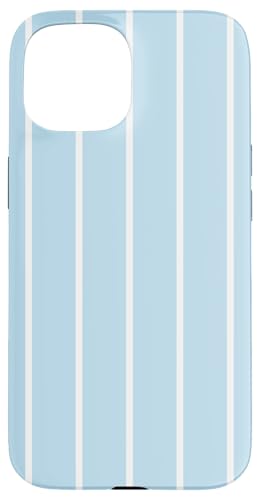 Baby Blue Stripes Thin Vertical Lines Retro Aesthetic Hülle für iPhone 15 von Annalisse Striped Creations Co.