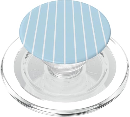 Baby Blue Stripes Thin Vertical Lines Retro Aesthetic PopSockets PopGrip für MagSafe Baby Blue Stripes Thin Vertical Lines Retro Aesthetic PopSockets PopGrip für MagSafe von Annalisse Striped Creations Co.