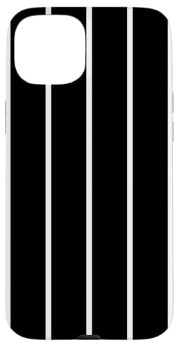 Black Thin White Stripes Vertical Lines Retro Aesthetic Hülle für iPhone 15 Plus Black Thin White Stripes Vertical Lines Retro Aesthetic Hülle für iPhone 15 Plus von Annalisse Striped Creations Co.