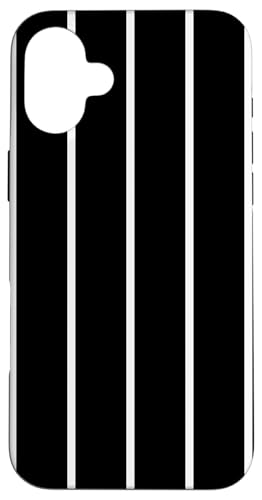 Black Thin White Stripes Vertical Lines Retro Aesthetic Hülle für iPhone 16 Plus Black Thin White Stripes Vertical Lines Retro Aesthetic Hülle für iPhone 16 Plus von Annalisse Striped Creations Co.