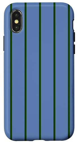 Blue and Green Stripes Thin Vertical Lines Retro Aesthetic Hülle für iPhone X/XS Blue and Green Stripes Thin Vertical Lines Retro Aesthetic Hülle für iPhone X/XS von Annalisse Striped Creations Co.