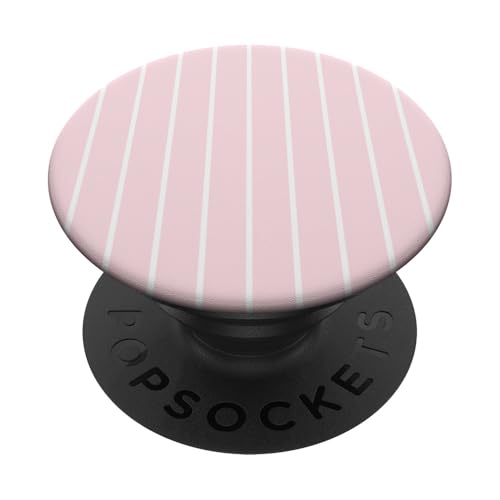 Blush Pink Stripes Thin Vertical White Lines Retro Decor PopSockets Klebender PopGrip Blush Pink Stripes Thin Vertical White Lines Retro Decor PopSockets Klebender PopGrip von Annalisse Striped Creations Co.