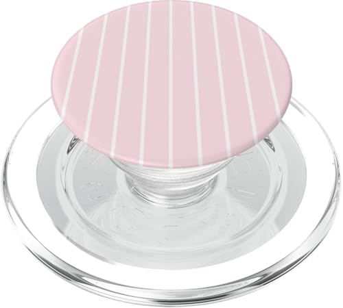 Blush Pink Stripes Thin Vertical White Lines Retro Decor PopSockets PopGrip für MagSafe Blush Pink Stripes Thin Vertical White Lines Retro Decor PopSockets PopGrip für MagSafe von Annalisse Striped Creations Co.
